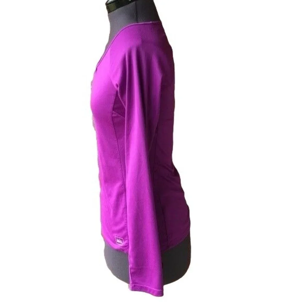 REI Long-Sleeve Athletic Top Lightweight Base Layer Breathable V-Neck Sz. XXS